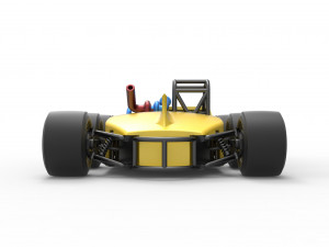 Concept race car with 6 wheels Scale 1 to 25 Modèles 3D en vedette