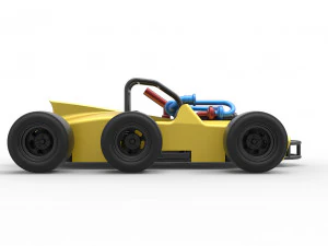 Concept race car with 6 wheels Scale 1 to 25 3D Print Model
