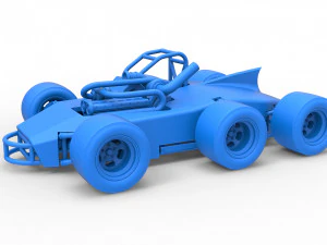 Concept race car with 6 wheels Scale 1 to 25 3D Print Model