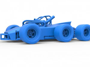 Concept race car with 6 wheels Scale 1 to 25 3D Print Model