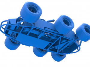 Concept race car with 6 wheels Scale 1 to 25 3D Print Model