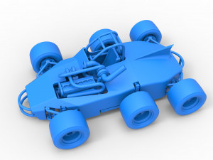 Concept race car with 6 wheels Scale 1 to 25 Modèles 3D en vedette