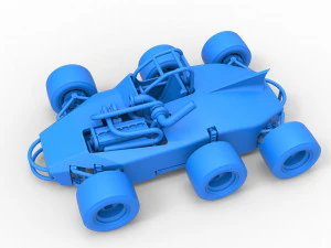 Concept race car with 6 wheels Scale 1 to 25 3D Print Model