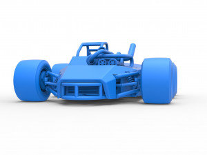 Concept race car with 6 wheels Scale 1 to 25 Modèles 3D en vedette