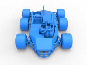 Concept race car with 6 wheels Scale 1 to 25 Modèles 3D en vedette