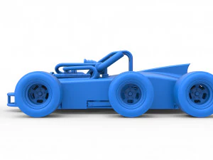 Concept race car with 6 wheels Scale 1 to 25 3D Print Model