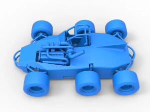 Concept race car with 6 wheels Scale 1 to 25 3D Print Model