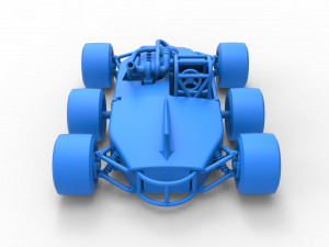 Concept race car with 6 wheels Scale 1 to 25 Modèles 3D en vedette