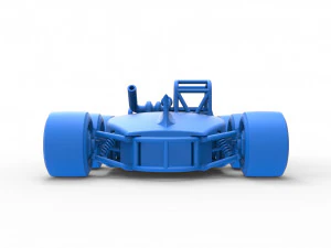Concept race car with 6 wheels Scale 1 to 25 3D Print Model