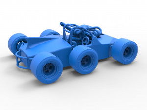 Concept race car with 6 wheels Scale 1 to 25 Modèles 3D en vedette