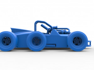 Concept race car with 6 wheels Scale 1 to 25 Modèles 3D en vedette