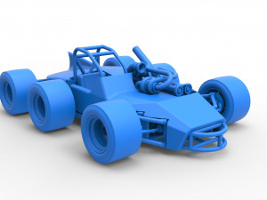Concept race car with 6 wheels Scale 1 to 25 Modèles 3D en vedette