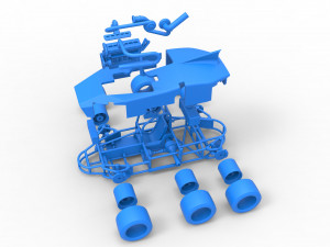 Concept race car with 6 wheels Scale 1 to 25 Modèles 3D en vedette