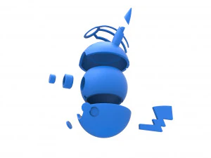 Orbe da vers&atilde;o maligna do Pikachu Modelo de Impressão 3D