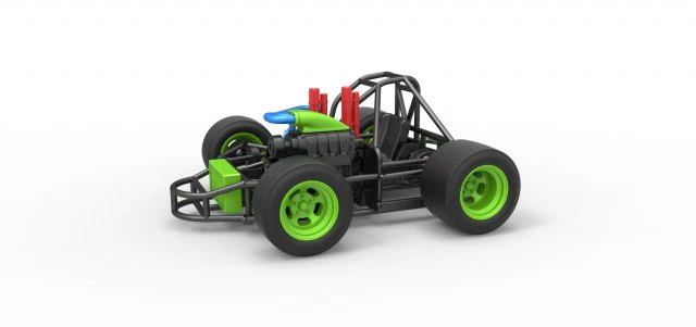 Concept crazy kart Scale 1 to 25 3D Print Model .c4d .max .obj .3ds .fbx .stl .blend 