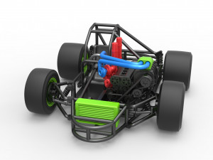 Concept crazy kart Scale 1 to 25 3D 프린트 모델