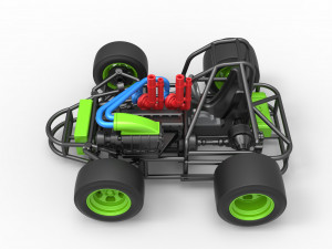 Concept crazy kart Scale 1 to 25 3D 프린트 모델