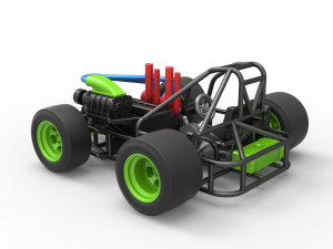 Concept crazy kart Scale 1 to 25 3D 프린트 모델