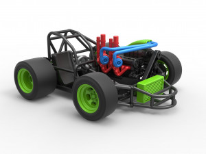 Concept crazy kart Scale 1 to 25 3D 프린트 모델