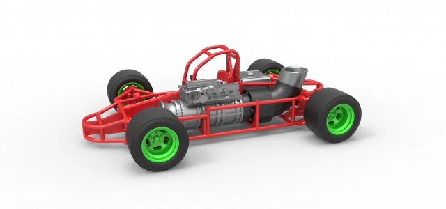 Concept jet race car Scale 1 to 25 3D Print Model .c4d .max .obj .3ds .fbx .stl .blend