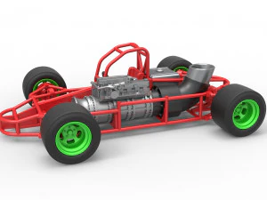 Concept jet-raceauto schaal 1 tot 25 3D printmodel