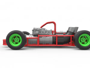 Concept jet race car Scale 1 to 25 3D Print Model