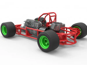 Concept jet race car Scale 1 to 25 3D Print Model