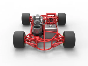 Concept jet race car Scale 1 to 25 3D Print Model