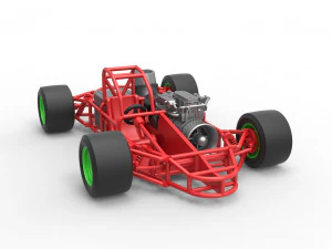 Concept jet race car Scale 1 to 25 3D Print Model