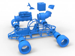 Concept jet race car Scale 1 to 25 3D Print Model
