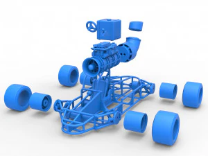 Concept jet race car Scale 1 to 25 3D Print Model