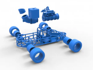 Concept jet race car Scale 1 to 25 3D Print Model
