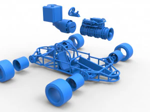 Concept jet race car Scale 1 to 25 3D Print Model