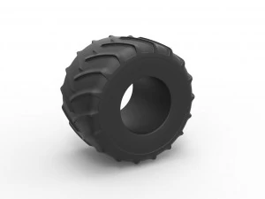 Monster Jam 轮胎 25 比例 1 至 25 3D 打印模型