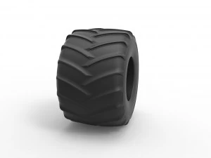 Monster Jam tire 25 Scale 1 to 25 3D Print Model