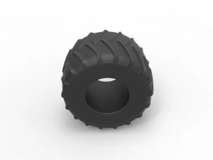 Monster Jam tire 25 Scale 1 to 25 3D Print Model