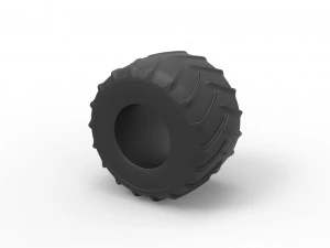 Monster Jam tire 25 Scale 1 to 25 3D Print Model