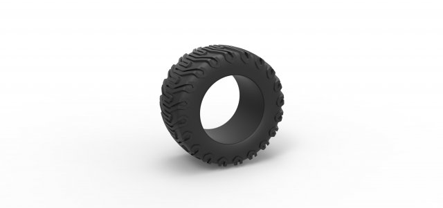 Offroad tire 66 Scale 1 to 25 Modèles 3D en vedette .c4d .max .obj .3ds .fbx .stl .blend 