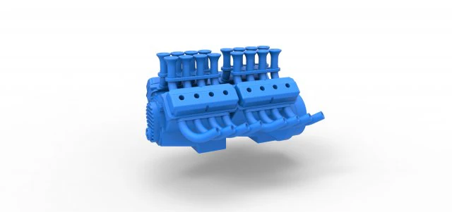 Engine 2 V8 Version 4 Scale 1 to 25 3D Print Model .c4d .max .obj .3ds .fbx .stl .blend