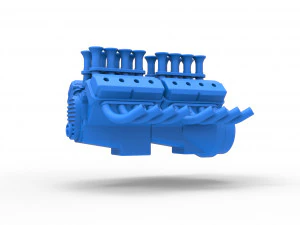 Engine 2 V8 Version 4 Scale 1 to 25 3D Print Model