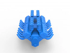 Engine 2 V8 Version 4 Scale 1 to 25 3D Print Model