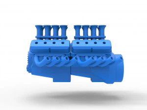 Engine 2 V8 Version 4 Scale 1 to 25 3D Print Model