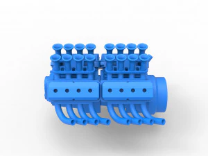Engine 2 V8 Version 4 Scale 1 to 25 3D Print Model
