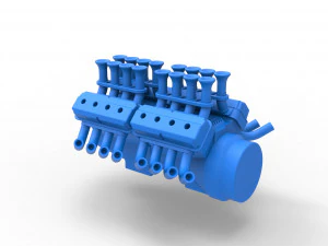 Engine 2 V8 Version 4 Scale 1 to 25 3D Print Model