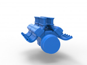 Engine 2 V8 Version 4 Scale 1 to 25 3D-Druckmodell