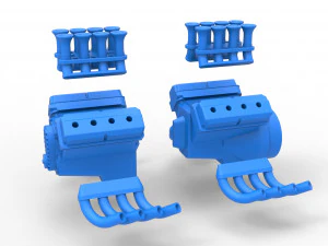Engine 2 V8 Version 4 Scale 1 to 25 3D Print Model