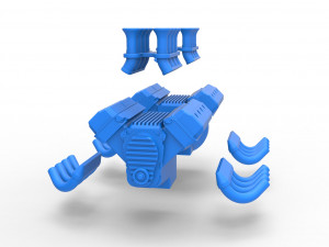 Engine 2 V8 Version 4 Scale 1 to 25 3D-Druckmodell