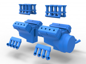 Engine 2 V8 Version 4 Scale 1 to 25 3D-Druckmodell