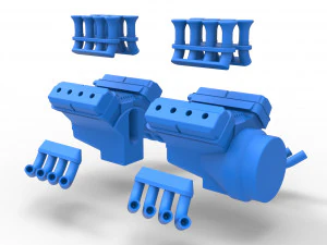 Engine 2 V8 Version 4 Scale 1 to 25 3D Print Model