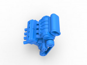 Engine for Hot rod Version 3 Scale 1 to 25 3D-Druckmodell